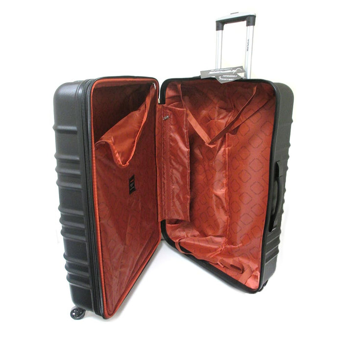 3 Pc Spinner Luggage Set Rolling Hard Suitcase Expandable Lightweight Travel Blk