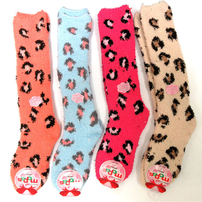 12 Pairs Women Girl Winter Socks Cozy Long Knee High Fuzzy Slipper Warm 9-11 Lot