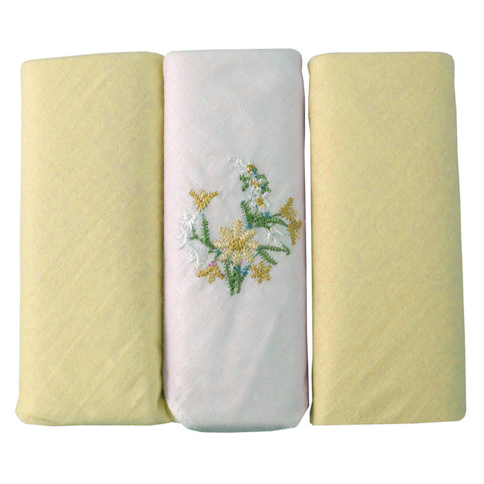 6 Pack Ladies Embroidered Handkerchief Colored Embroidered Hankies Floral Women