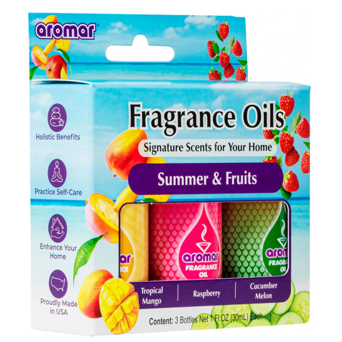 3 Aromatherapy Oils 1oz Fruit Mango Raspberry Cucumber Melon Fragrance Diffuser