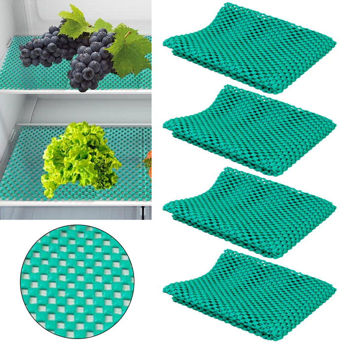 4 X Refrigerator Liner 12" x 12" Kitchen Pad No Slip Fridge Bin Drawer Shelf Mat