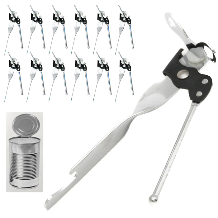 12 X Multi Use Stainless Steel Manual Can Opener Bottle Jar Lid Handheld Kitchen