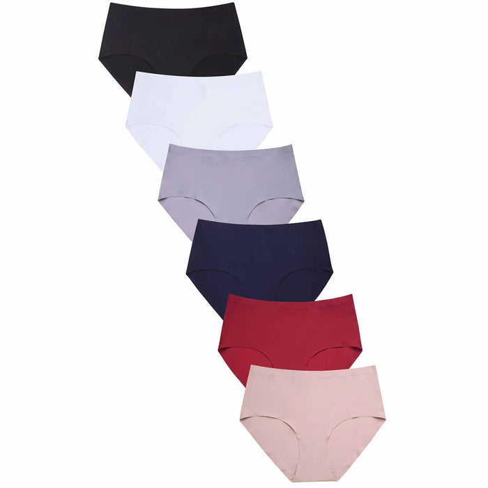 6 Pc Women's No Show Brief Panty Hipster Panties Underwear Seamless Line XLarge