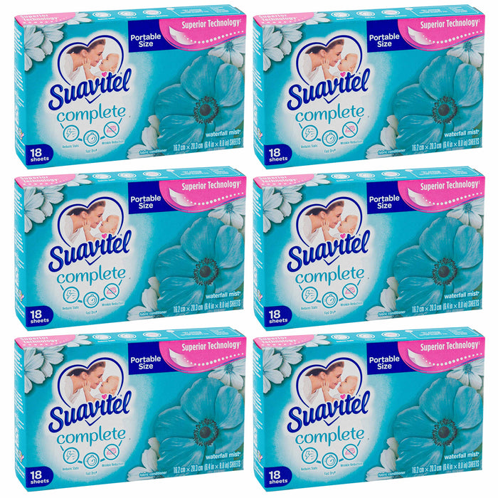 6 Pk Waterfall Mist Scent Dryer Sheets Laundry Fabric Softener Reduce Wrinkles