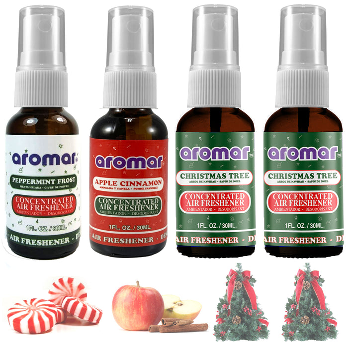 4 X Holiday Scent Set Air Freshener Spray Car Aroma Concentrated Odor Eliminator