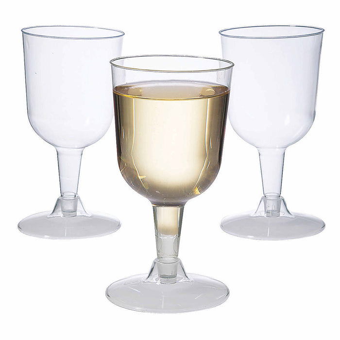 8 Pc Plastic Wine Glasses Cups Champagne Flute Disposable 6.46oz Wedding Clear