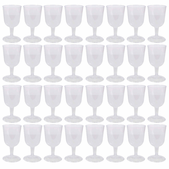 32 Pc Clear Disposable Champagne Flutes Wine Glasses Plastic Clear 6.46oz Party