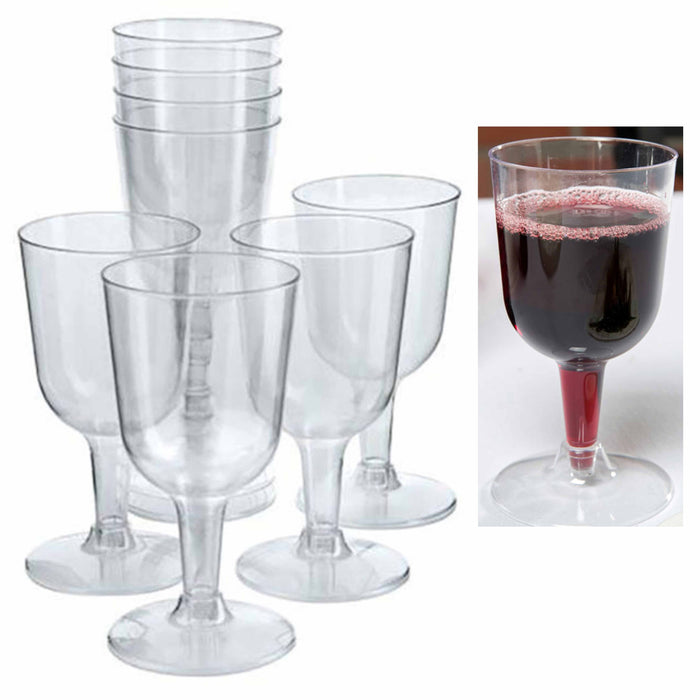 32 Pc Clear Disposable Champagne Flutes Wine Glasses Plastic Clear 6.46oz Party