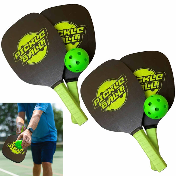 6 Pc Sports Pro Pickleball Paddles Set Racquets Balls Pickle Ball Outdoor Games
