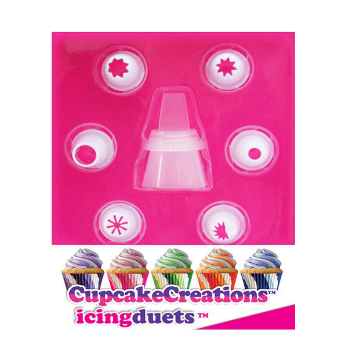 Frosting Decorator Piping Bag Cupcake Icing Decoration 2 Color 6 Nozzle Baking