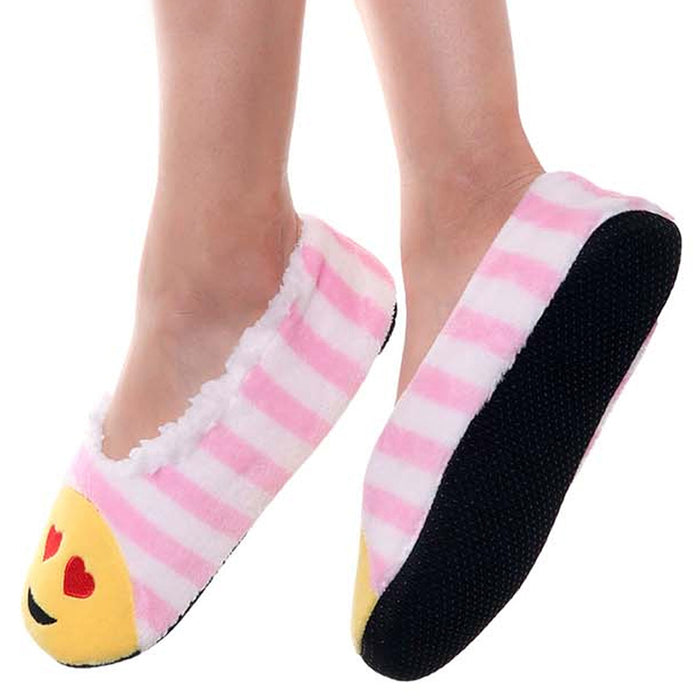 2 Pairs Slippers Cozy Warm Sherpa Indoor Non-Slip Socks Fun Xmas Gift 9-11