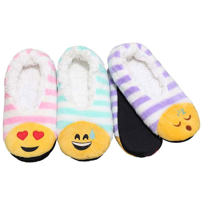 2 Pairs Slippers Cozy Warm Sherpa Indoor Non-Slip Socks Fun Xmas Gift 9-11
