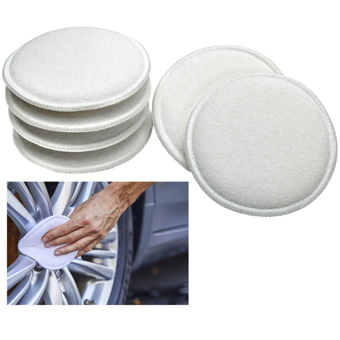 6 Pc Wax Protectant Tire Dressing Applicator Pads Gloss Shine Sponge Polishing