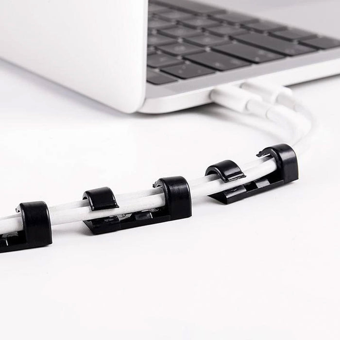 40 X Self-Adhesive Cable Clip Organizer Finisher Wire Clamp Cord Securing Line