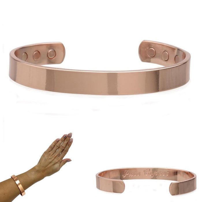 1 Elegant Copper Bracelet 100% Pure Solid Magnetic Bangle Pain Relief Arthritis