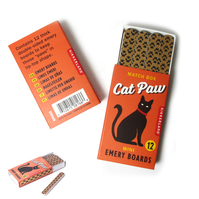 12 Cat Paws Double Sided Nail File Manicure Emery Boards Pedicure Spa Polish New