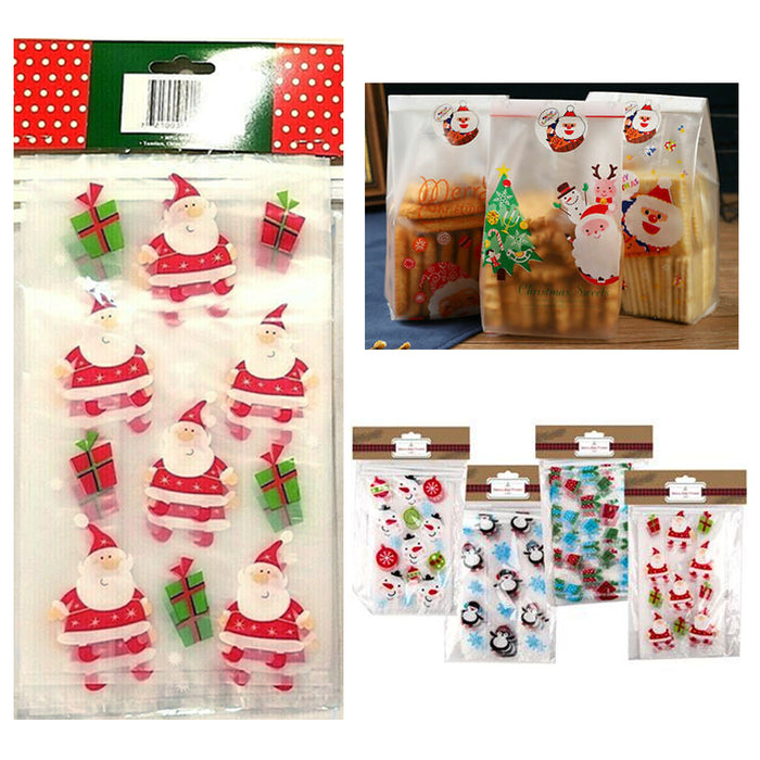 30 Assorted Baking Bags Christmas Cello Loot Party Favor Treat Xmas Candy Stuff