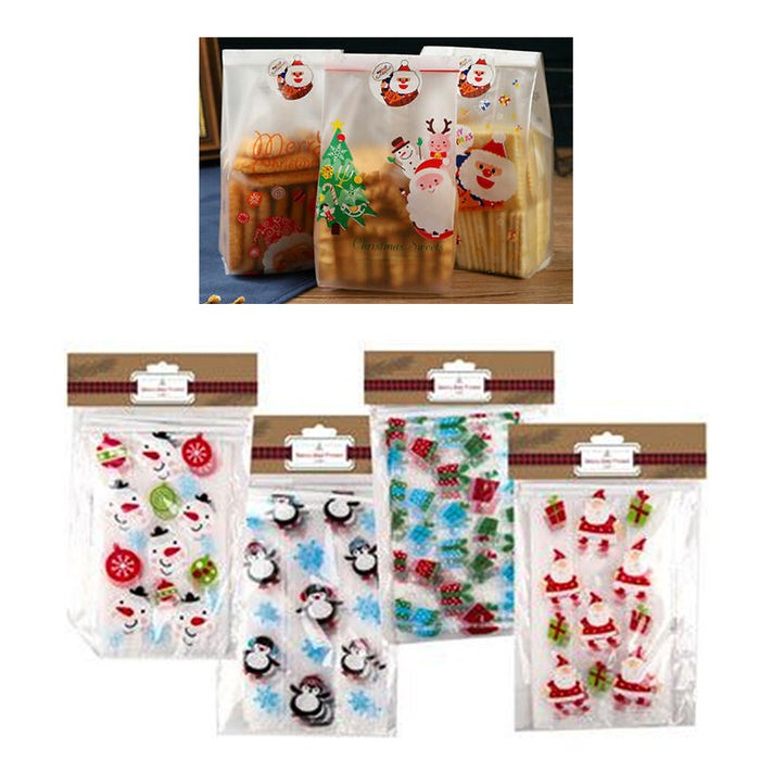30 Assorted Baking Bags Christmas Cello Loot Party Favor Treat Xmas Candy Stuff