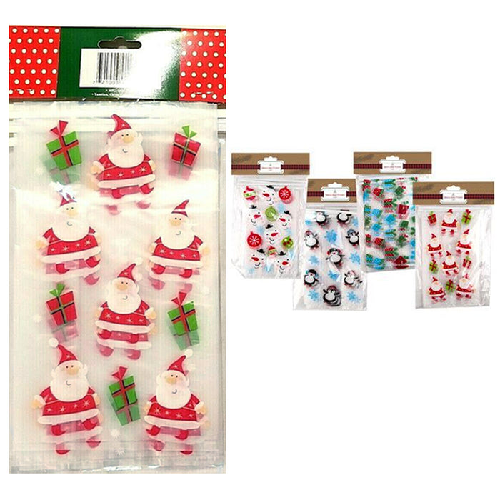 60 Assorted Baking Bags Christmas Cello Loot Party Favor Treat Xmas Candy Stuff