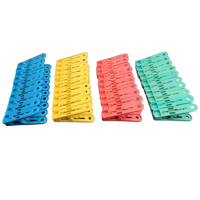 40 X Clothespins Multi Color Plastic Clothes Pegs Laundry Clips Pins Heavy Duty