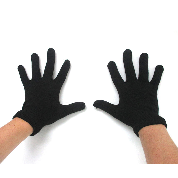 12 Pair Black Magic Man Woman Unisex Gloves Hand Wrist Warmer Winter Cold Soft