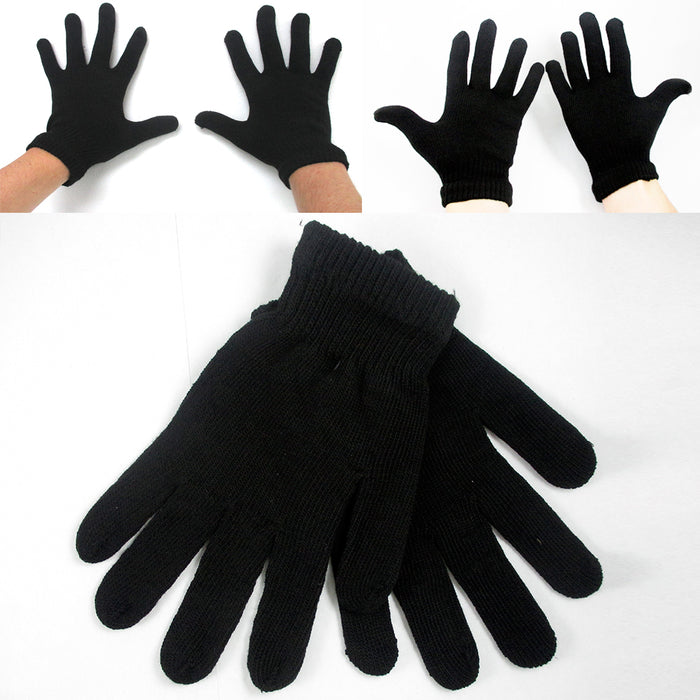 12 Pair Black Magic Man Woman Unisex Gloves Hand Wrist Warmer Winter Cold Soft