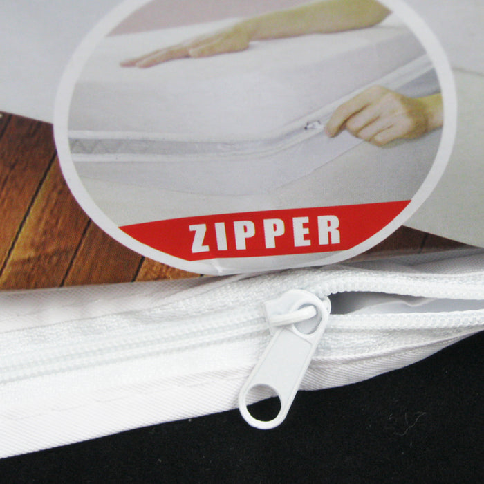 Queen Size Zippered Mattress Cover Vinyl Protector Allergy Dust Bug Waterproof !