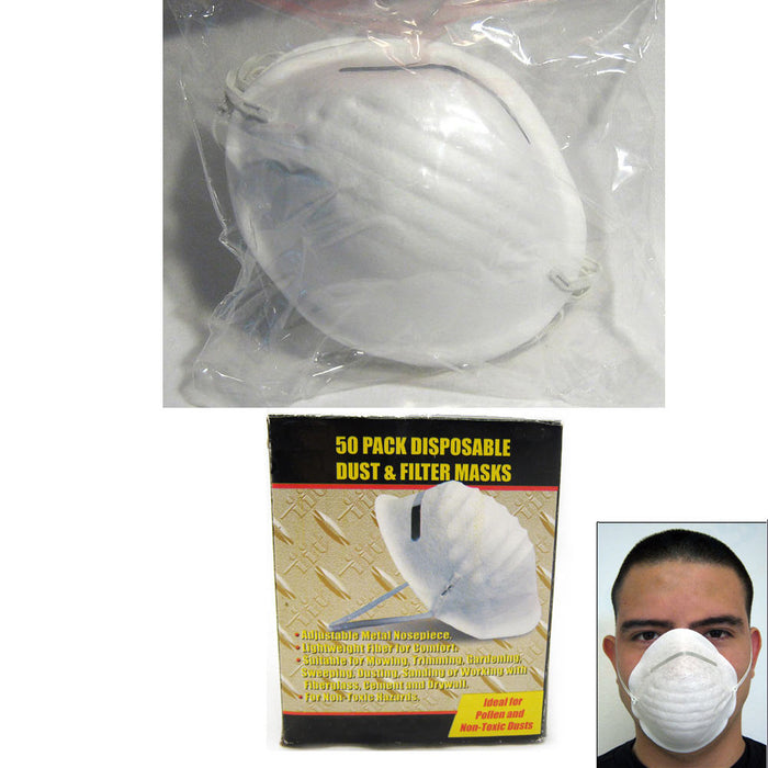 50 Dust Face Mask Filter Mouth Disposable Medical Dental Safety Respirator NEW