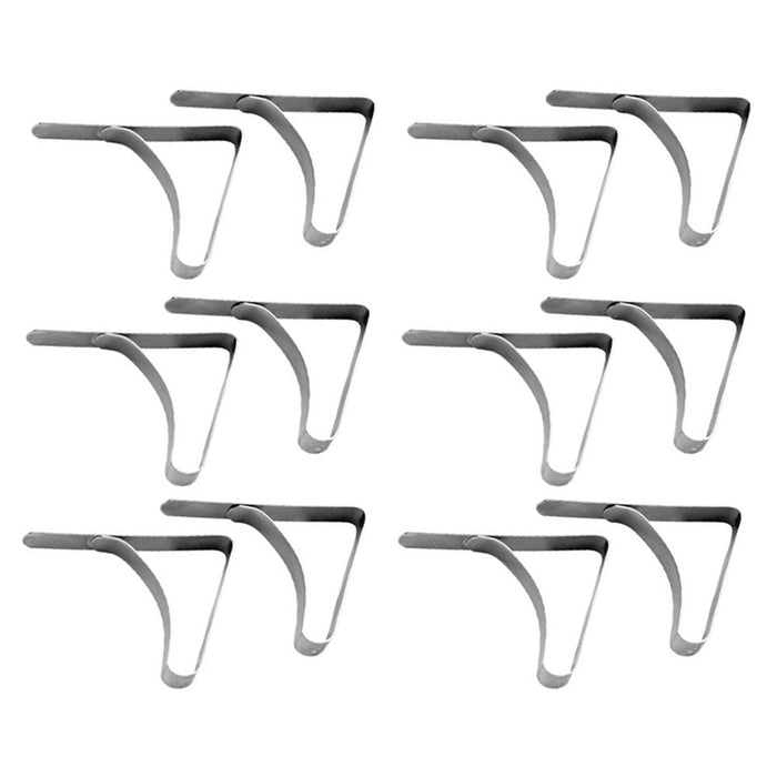 12 Pc Stainless Steel Table Cloths Picnic Clamps Cover Clip Holder Tablecloth