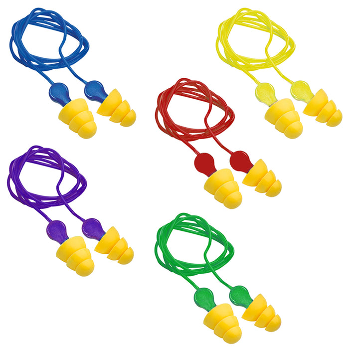 5 Pair 3M UltraFit Corded Ear Plugs Reusable E-A-R Noise Reduction Protection US