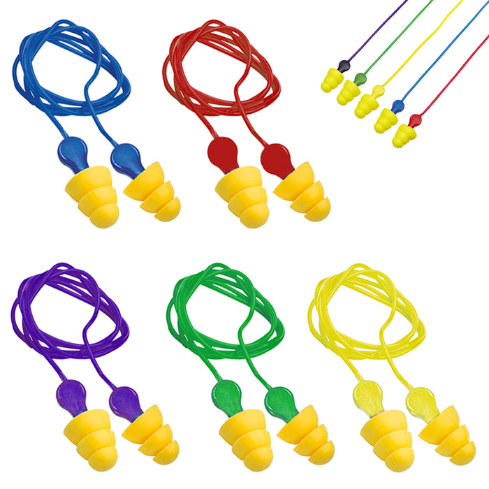 5 Pair 3M UltraFit Corded Ear Plugs Reusable E-A-R Noise Reduction Protection US
