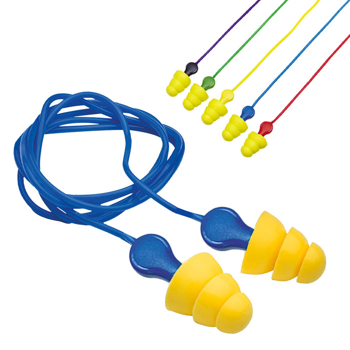 10 Pairs 3M Ear Plugs Corded E-A-R UltraFit Noise Reduction Reusable Earplugs US