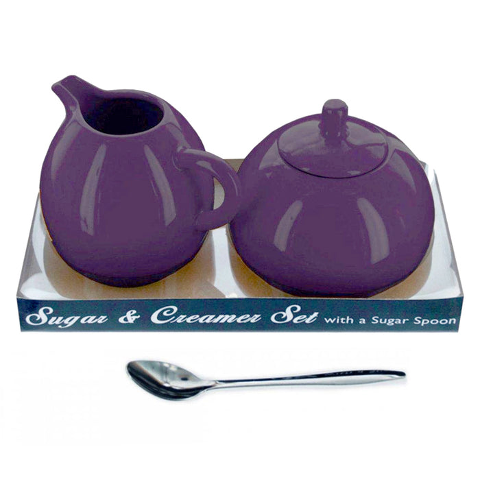 3 Pc Creamer Sugar Spoon Set Ceramic Cream Coffee Bowl Collectable Azucar Jar