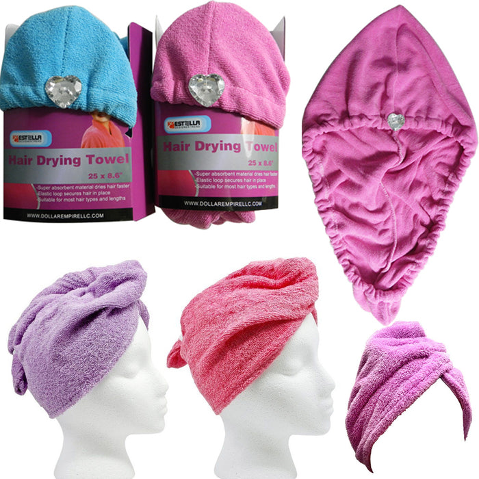 2X Hair Wrap Turban Twist Towel Drying Turbie Hat Caps Shower Absorbent Spa Bath