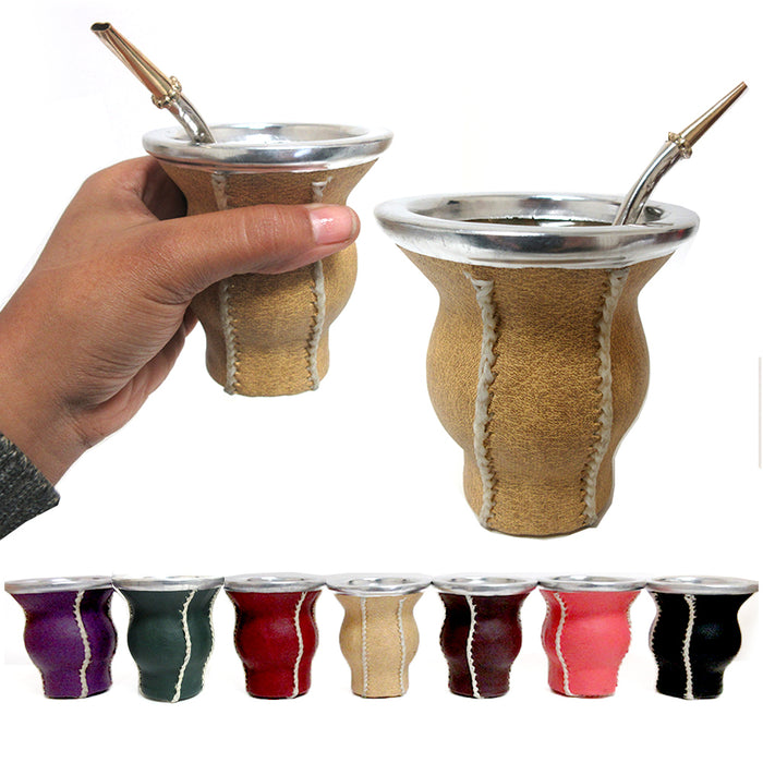 Argentina Mate Gourd Tea Glass Cup Thick Bombilla Straw Diet Drink Kit Set 6446