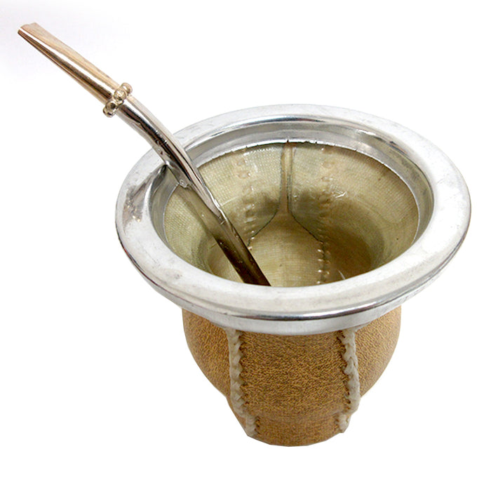 Argentina Mate Gourd Tea Glass Cup Thick Bombilla Straw Diet Drink Kit Set 6446