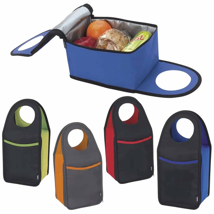 2 Pc Travel Cooler Insulated Lunch Bag Box Men Women Large Reusable Food Storage