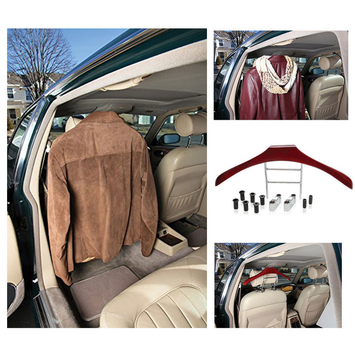 Car Butler Wood Coat Hanger Auto Valet Headrest Luxury Hanger Clothes No Wrinkle