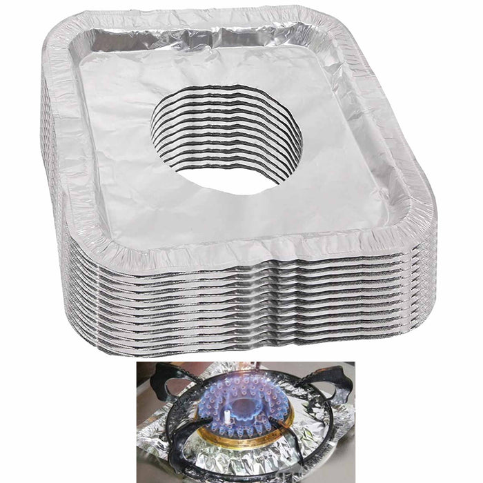 120 Disposable Aluminum Foil Square Gas Burner Drip Pan Range Stove Bib Liners