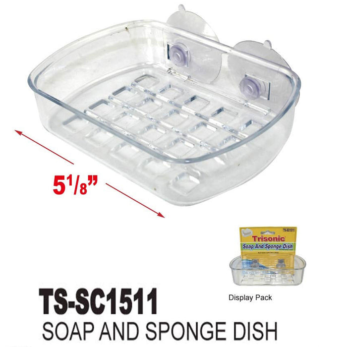 Soap Dish Suction Cup Wall Holder Bathroom Shower Sponge Dish Basket Tray Sink