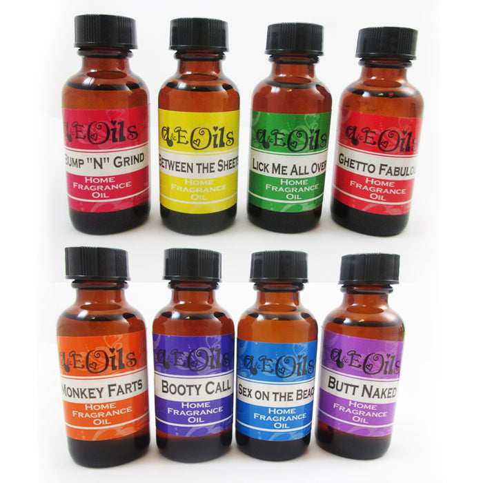 8 Aroma Therapy Oils Set Sexy Scent Spa Home Fragrance Air Diffuser Burner 30ml