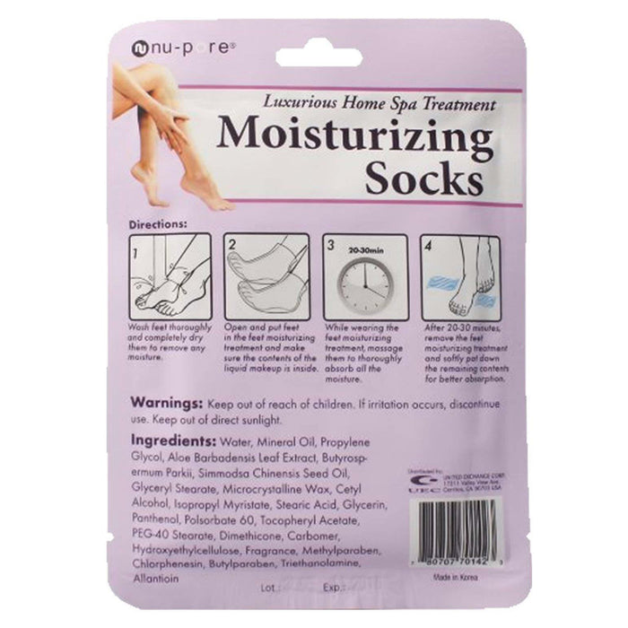 2 Pairs Moisturizing Socks Foot Spa Home Treatment Aloe Skin Moisture Dry Feet