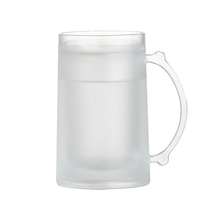 2 Frosty Freezer Mug 14 Oz Ice Beverage Cooling Beer Plastic Drink Cup Cold Soda