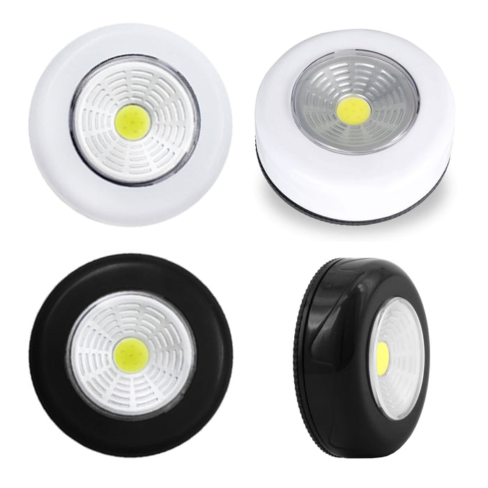 2 COB LED Tap Night Light Push Stick On Wall Wireless Cordless Battery Operated