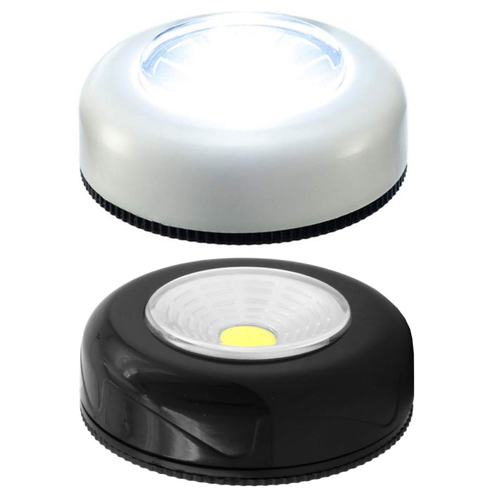 2 COB LED Tap Night Light Push Stick On Wall Wireless Cordless Battery Operated