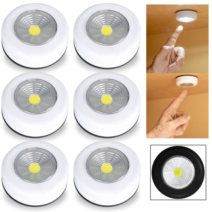 6 X COB LED Wall Light Tap Lamp Push Stick On Wireless Cordless Battery Operated