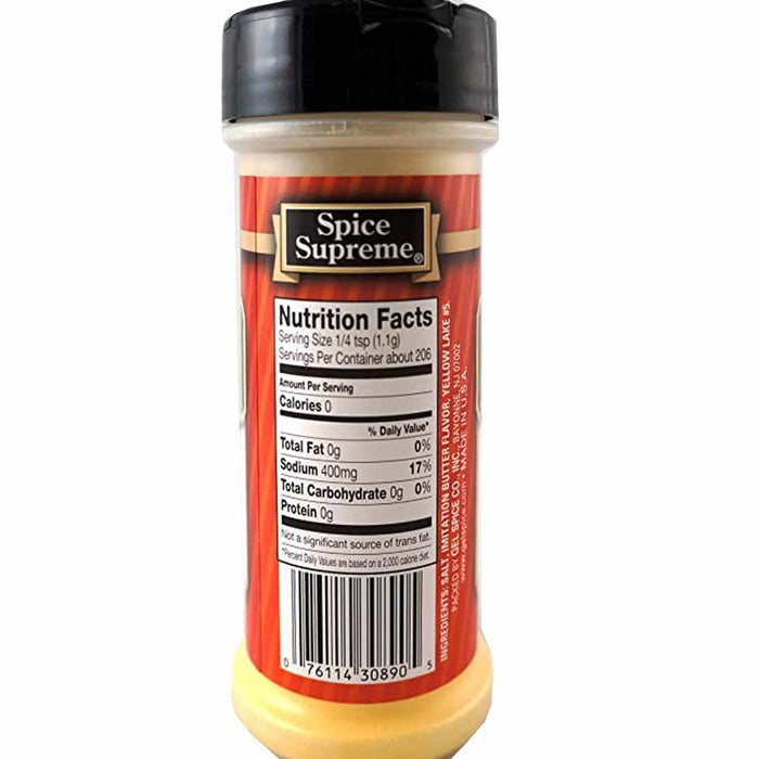 1 Spice Supreme Popcorn Salt Kernel Seasoning 8 Oz Jar Cooking Dry Rub Veggies