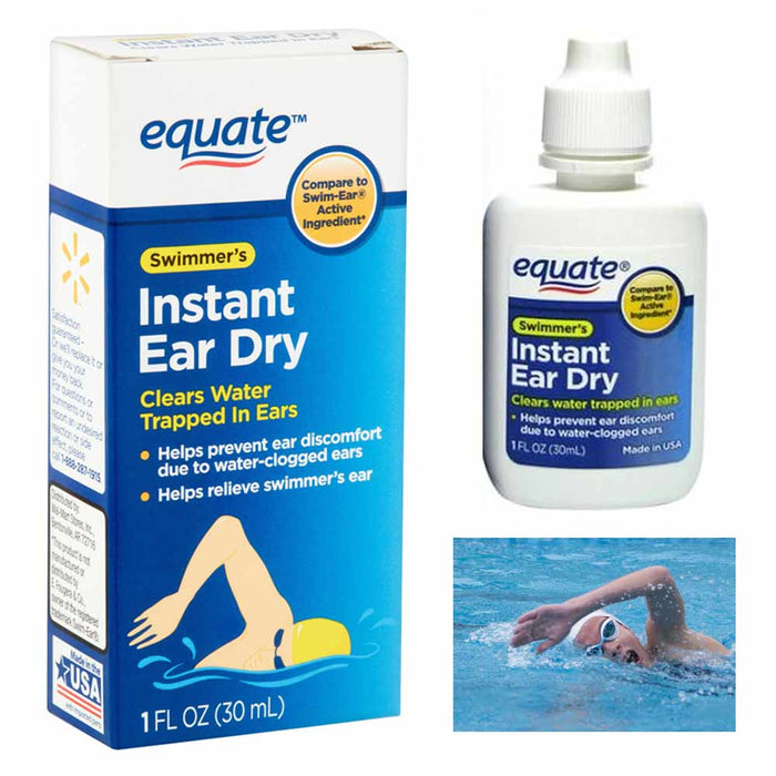 2 Pc Instant Ear Dry Drops Relief Water Trapped Clogged Ears Swimmers Drying 1oz