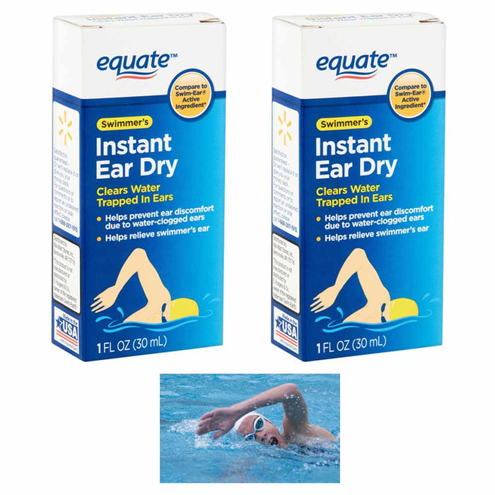 2 Pc Instant Ear Dry Drops Relief Water Trapped Clogged Ears Swimmers Drying 1oz
