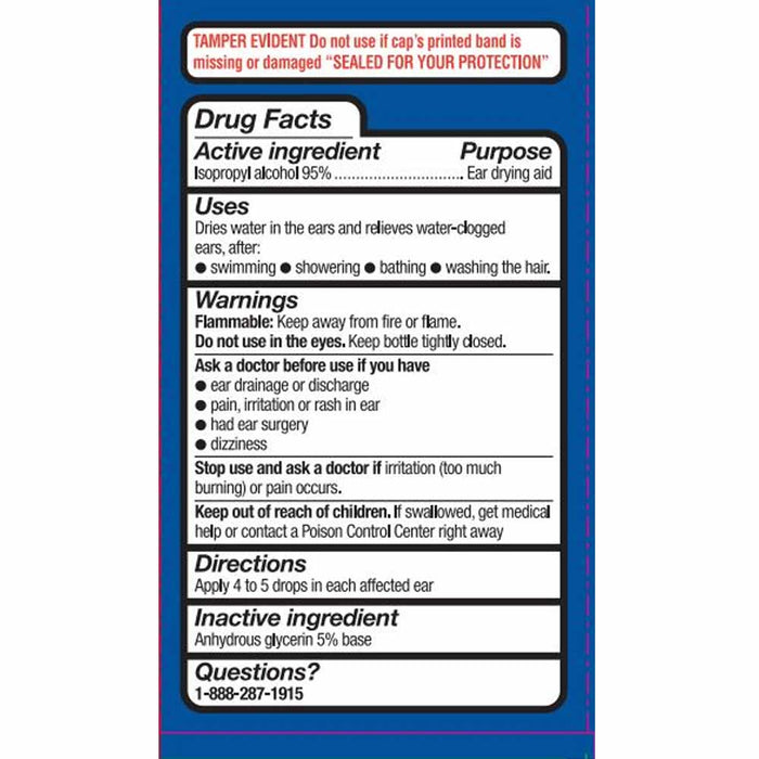 1 Pc Instant Ear Dry Drops Relief Water Trapped Clogged Ears Swimmers Drying 1oz